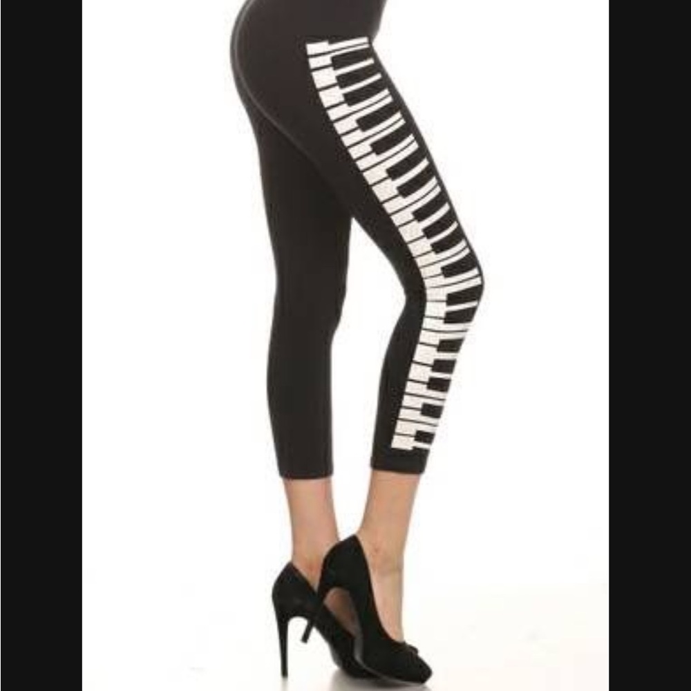 Piano Key Design Leggings